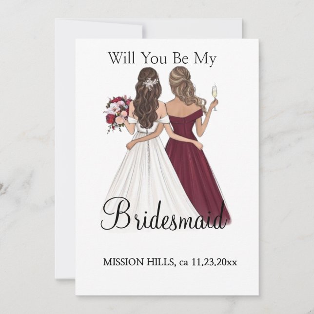 Will You Be My Bridesmaid Invitation (Front)