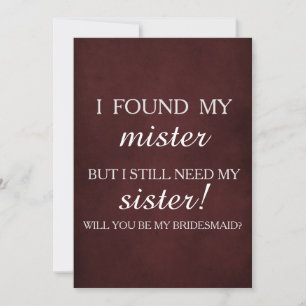 Will you be my bridesmaid? invitation
