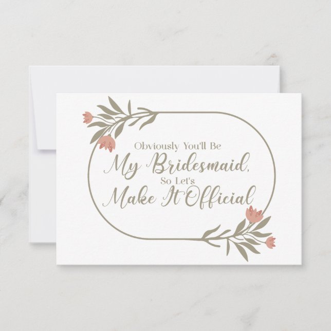 Will You Be My Bridesmaid Invitation (Front)