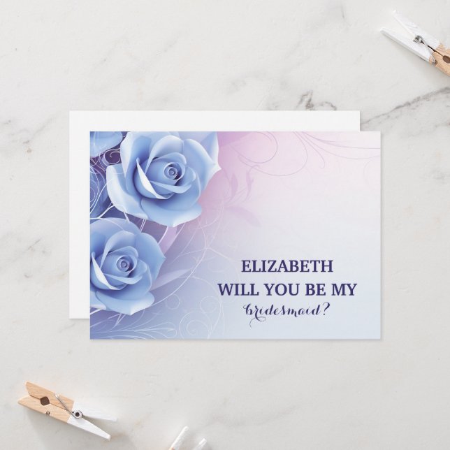 Will you be my bridesmaid? invitation (Front/Back In Situ)