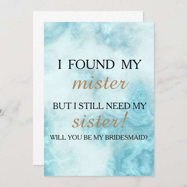 Will you be my bridesmaid? invitation (Front/Back)