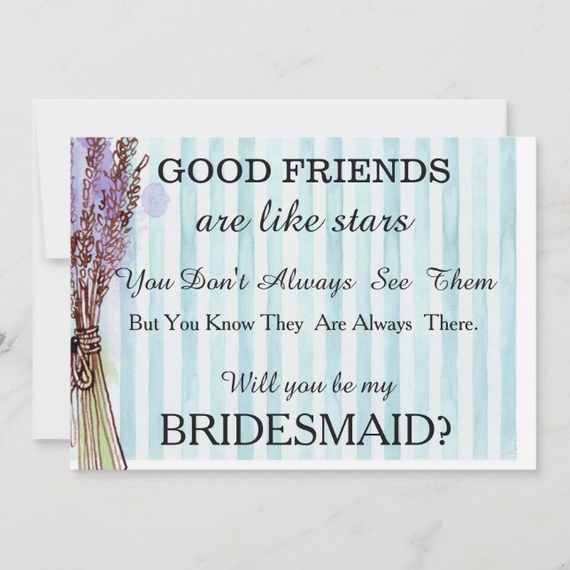 Will you be my bridesmaid? invitation (Front)