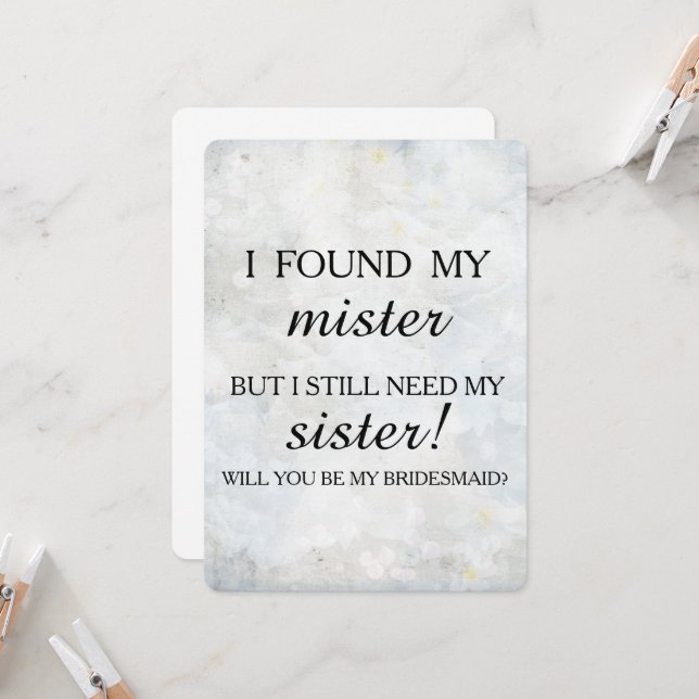 Will you be my bridesmaid? invitation (Front/Back In Situ)