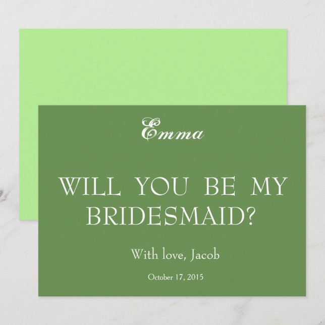 Will You Be My Bridesmaid Invitation (Front/Back)