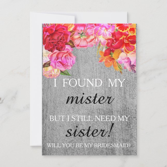 Will you be my bridesmaid? invitation (Front)