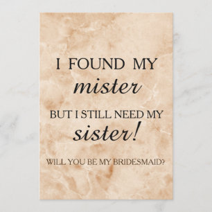 Will you be my bridesmaid? invitation