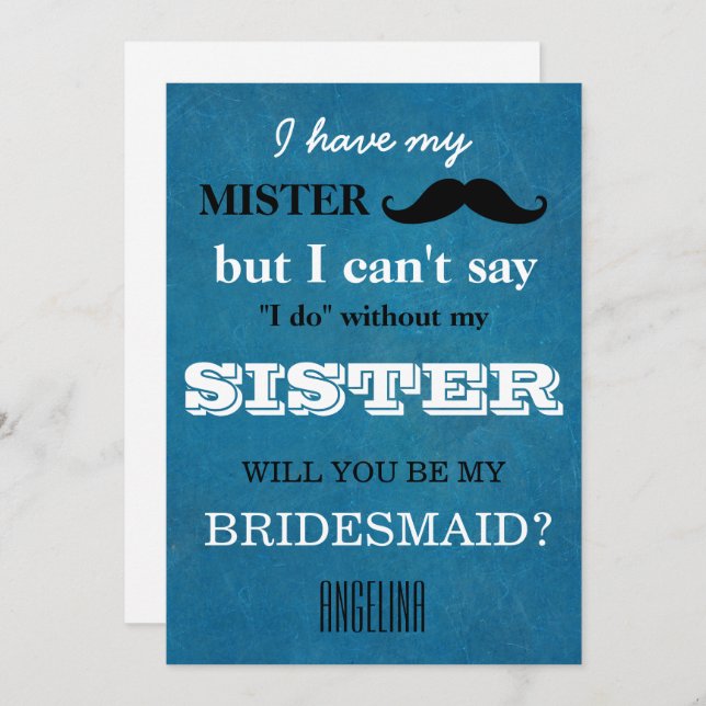 Will you be my bridesmaid? invitation (Front/Back)