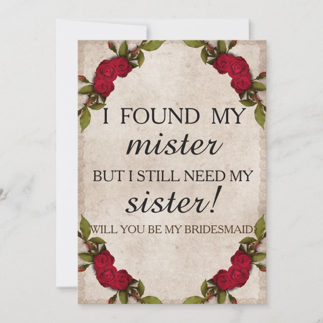 Will you be my bridesmaid? invitation (Front)