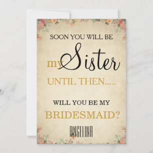 Will you be my bridesmaid? invitation