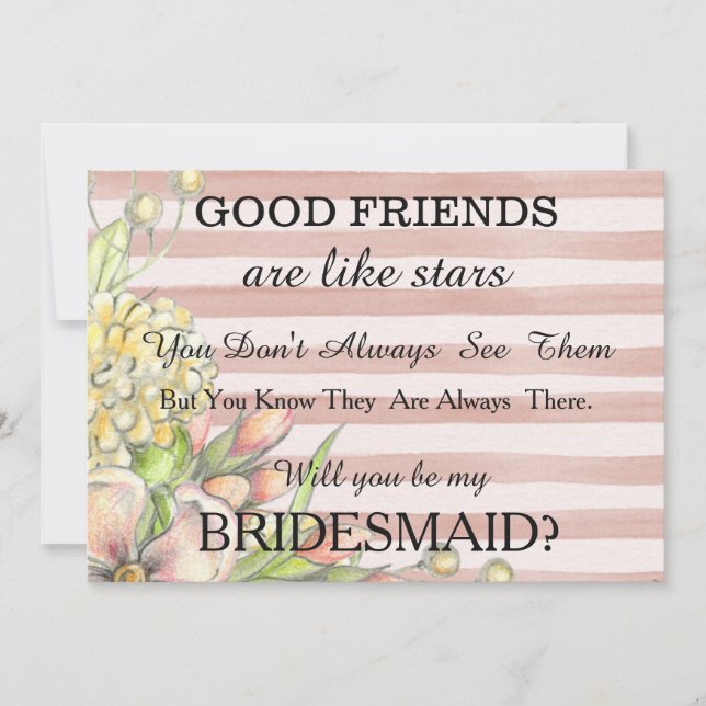 Will you be my bridesmaid? invitation (Front)