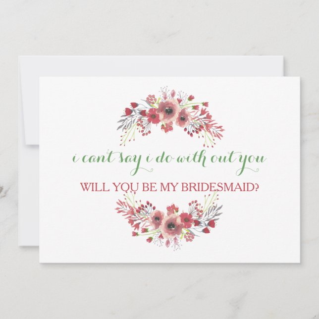 Will you be my bridesmaid? invitation (Front)