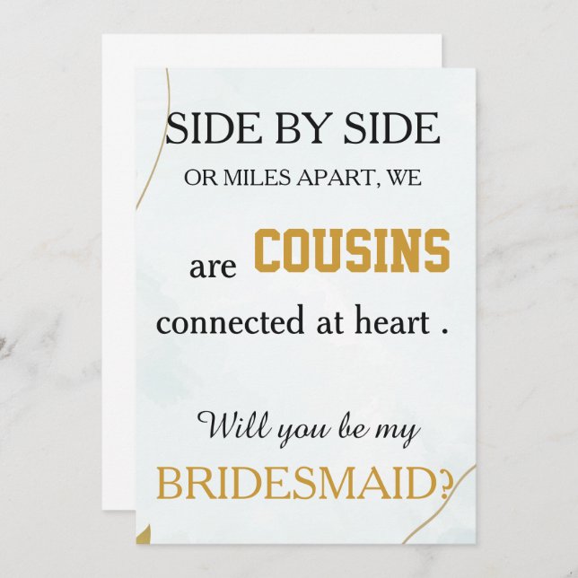 Will you be my bridesmaid? invitation (Front/Back)