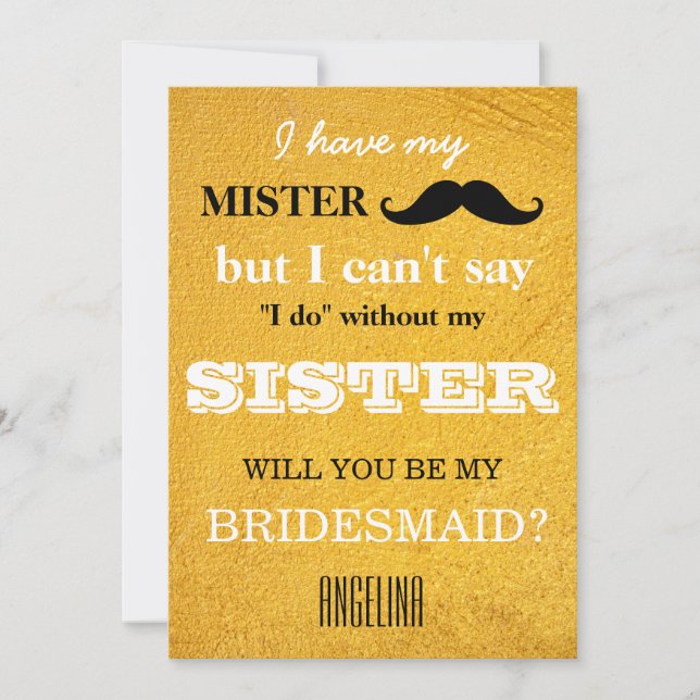 Will you be my bridesmaid? invitation (Front)