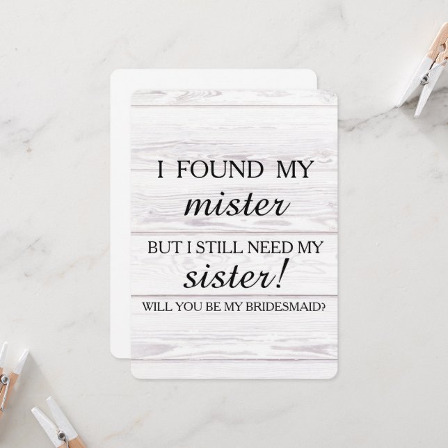 Will you be my bridesmaid? invitation (Front/Back In Situ)