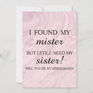 Will you be my bridesmaid? invitation