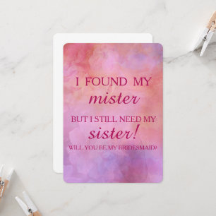 Will you be my bridesmaid? invitation