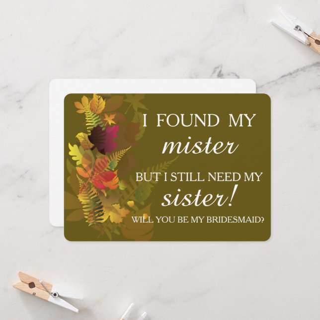 Will you be my bridesmaid? invitation (Front/Back In Situ)