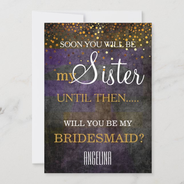 Will you be my bridesmaid? invitation (Front)
