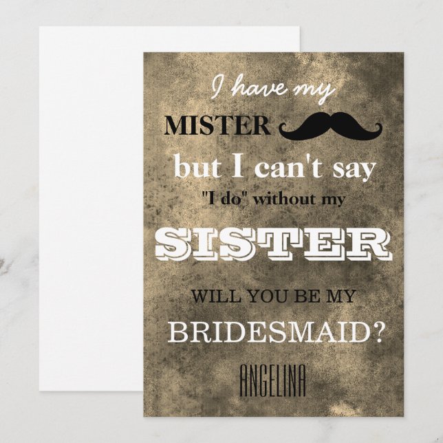 Will you be my bridesmaid? invitation (Front/Back)