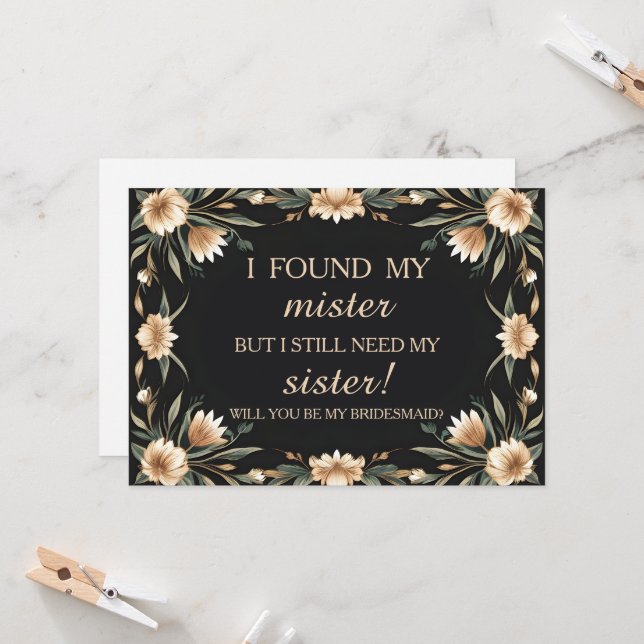 Will you be my bridesmaid? invitation (Front/Back In Situ)