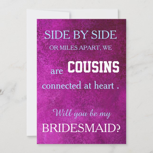 Will you be my bridesmaid? invitation (Front)