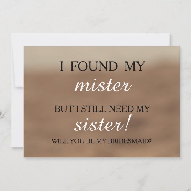 Will you be my bridesmaid? invitation (Front)