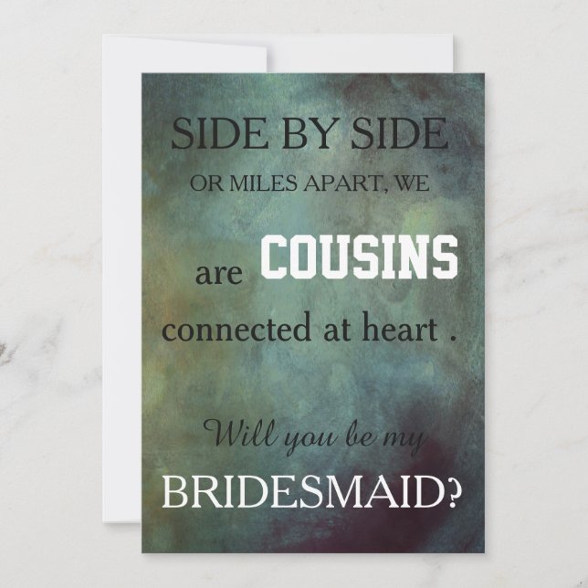 Will you be my bridesmaid? invitation (Front)