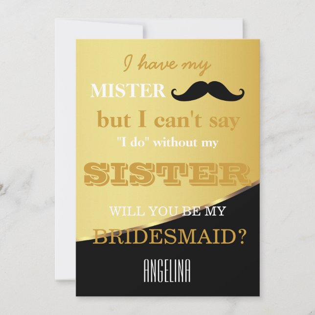 Will you be my bridesmaid? invitation (Front)