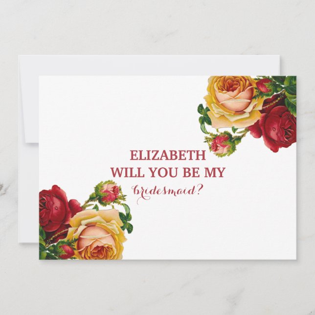 Will you be my bridesmaid? invitation (Front)