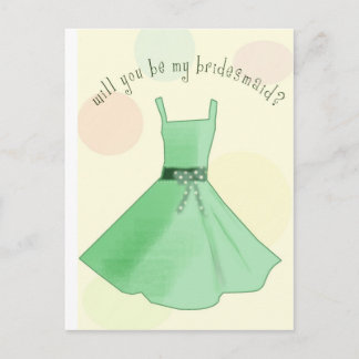 Will you be my bridesmaid invitation postcard