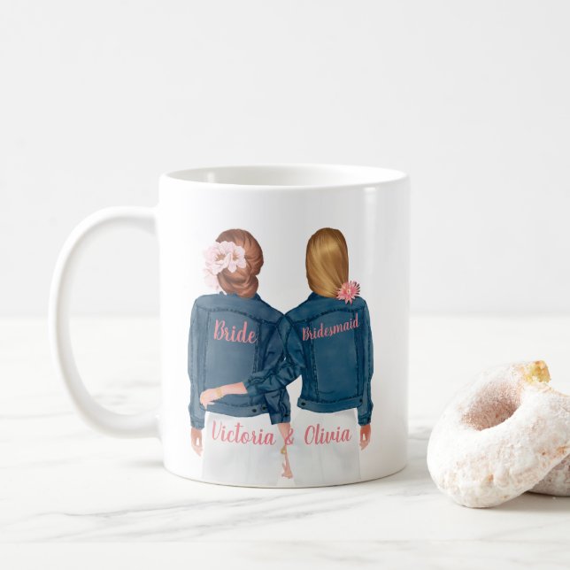 Will you be my Bridesmaid Jean Jacket Mug (With Donut)