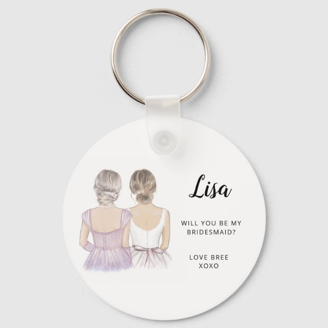 Will you be my bridesmaid keyring (Front)