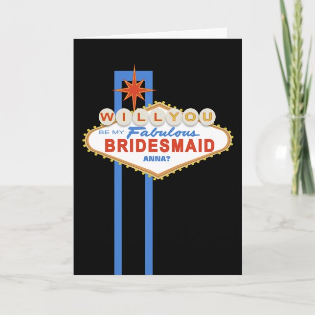 Will You Be My Bridesmaid Las Vegas Sign Card (Front)