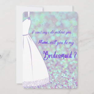 Will You Be My Bridesmaid Maid of Honour  Invitation