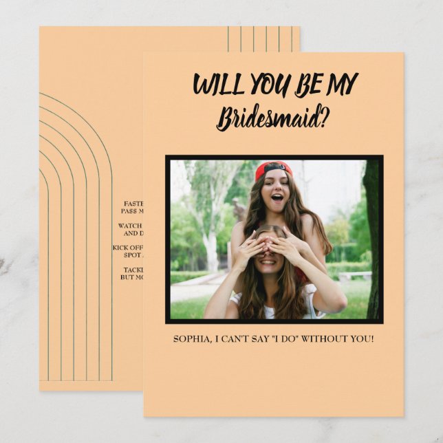 Will you be my Bridesmaid/Maid of Honour Proposal  Announcement (Front/Back)