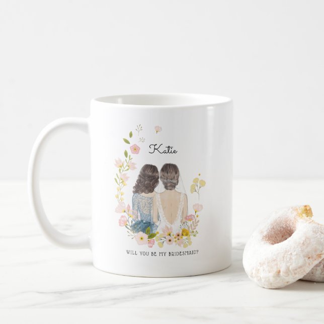 Will you be my Bridesmaid/Maid of Honour Proposal Coffee Mug (With Donut)