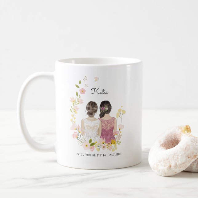 Will you be my Bridesmaid/Maid of Honour Proposal Coffee Mug (With Donut)