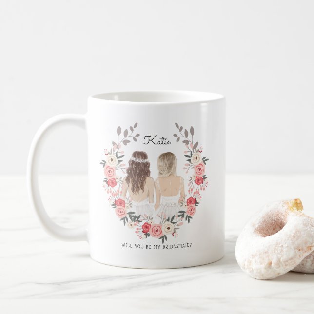 Will you be my Bridesmaid/Maid of Honour Proposal Coffee Mug (With Donut)