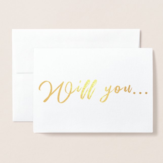 Will You be My Bridesmaid, Maid of Honour Proposal Foil Card (Front With Envelope)