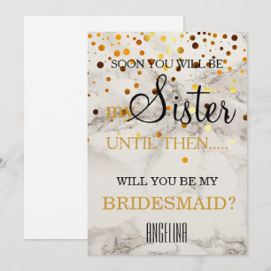 Will you be my bridesmaid? Marble Background Invitation