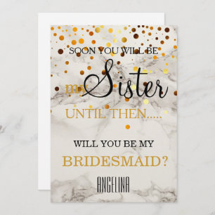 Will you be my bridesmaid? Marble Background Invitation