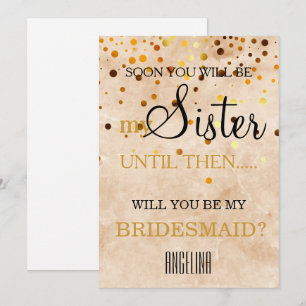 Will you be my bridesmaid? Marble Background Invitation
