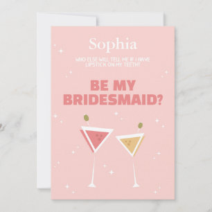 Will You Be My Bridesmaid? Martini & Stars Custom  Invitation