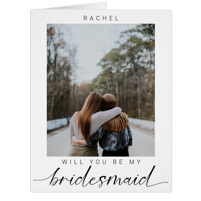 Will you be my Bridesmaid Minimalist Photo Modern (Front)