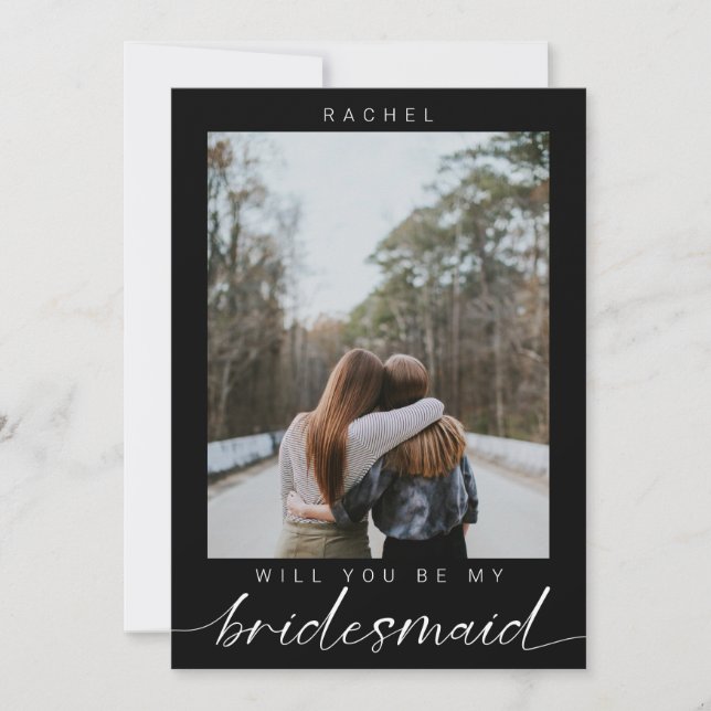 Will you be my Bridesmaid Minimalist Photo Modern Invitation (Front)