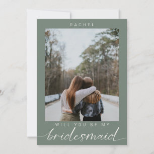 Will you be my Bridesmaid Minimalist Photo Modern Invitation