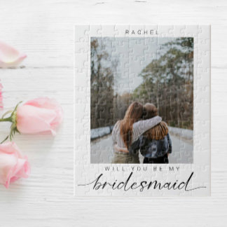 Will you be my Bridesmaid Minimalist Photo Modern Jigsaw Puzzle