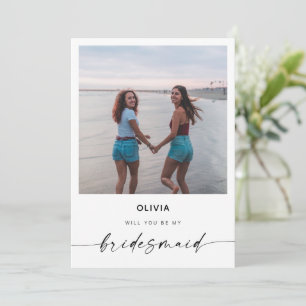 Will You Be My Bridesmaid Modern Photo Card