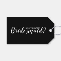 Will You Be My Bridesmaid? Modern Script Black