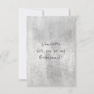 Will You Be My Bridesmaid Pastel Painted Silver Invitation